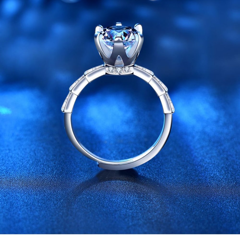 Certified 1ct. t.w. Diamond Moissanite Engagement Ring NEW E - Picture 2 of 8